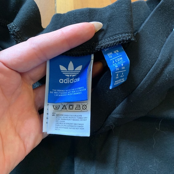 Black/white Adidas cotton leggings S - Picture 3 of 4